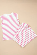 Load image into Gallery viewer, Rose Stripe Casual Tee and Wide Leg Pants Set