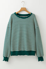 Load image into Gallery viewer, Purple Stripe Drop Shoulder Long Sleeve Top