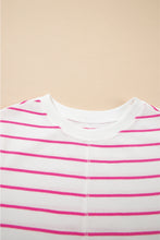 Load image into Gallery viewer, Rose Stripe Casual Tee and Wide Leg Pants Set