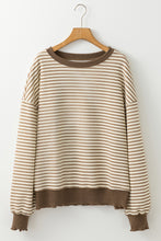 Load image into Gallery viewer, Purple Stripe Drop Shoulder Long Sleeve Top