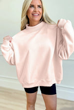 Load image into Gallery viewer, Sea Green Oversize Blessed Embroidered Mock Neck Sweatshirt