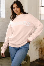 Load image into Gallery viewer, Sea Green Oversize Blessed Embroidered Mock Neck Sweatshirt