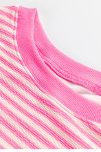 Load image into Gallery viewer, Purple Stripe Drop Shoulder Long Sleeve Top