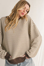 Load image into Gallery viewer, Purple Stripe Drop Shoulder Long Sleeve Top