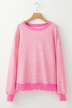 Load image into Gallery viewer, Purple Stripe Drop Shoulder Long Sleeve Top