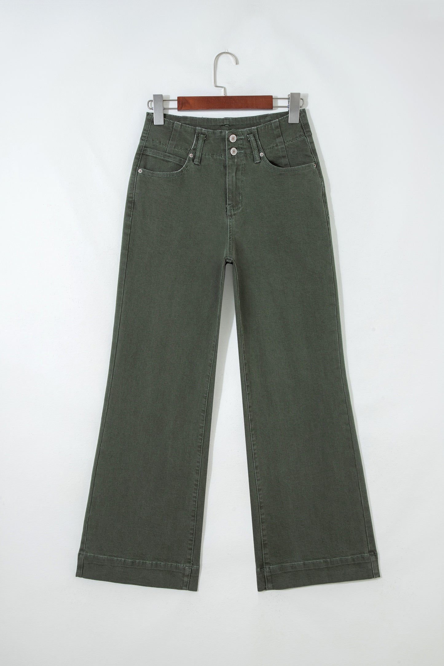 Bonbon 2-Button High Waist Wide Leg Jeans