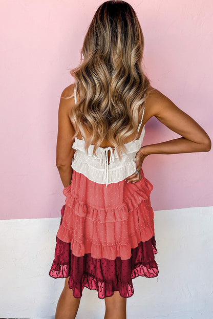Dot Ruffled Tiered Mini Dress