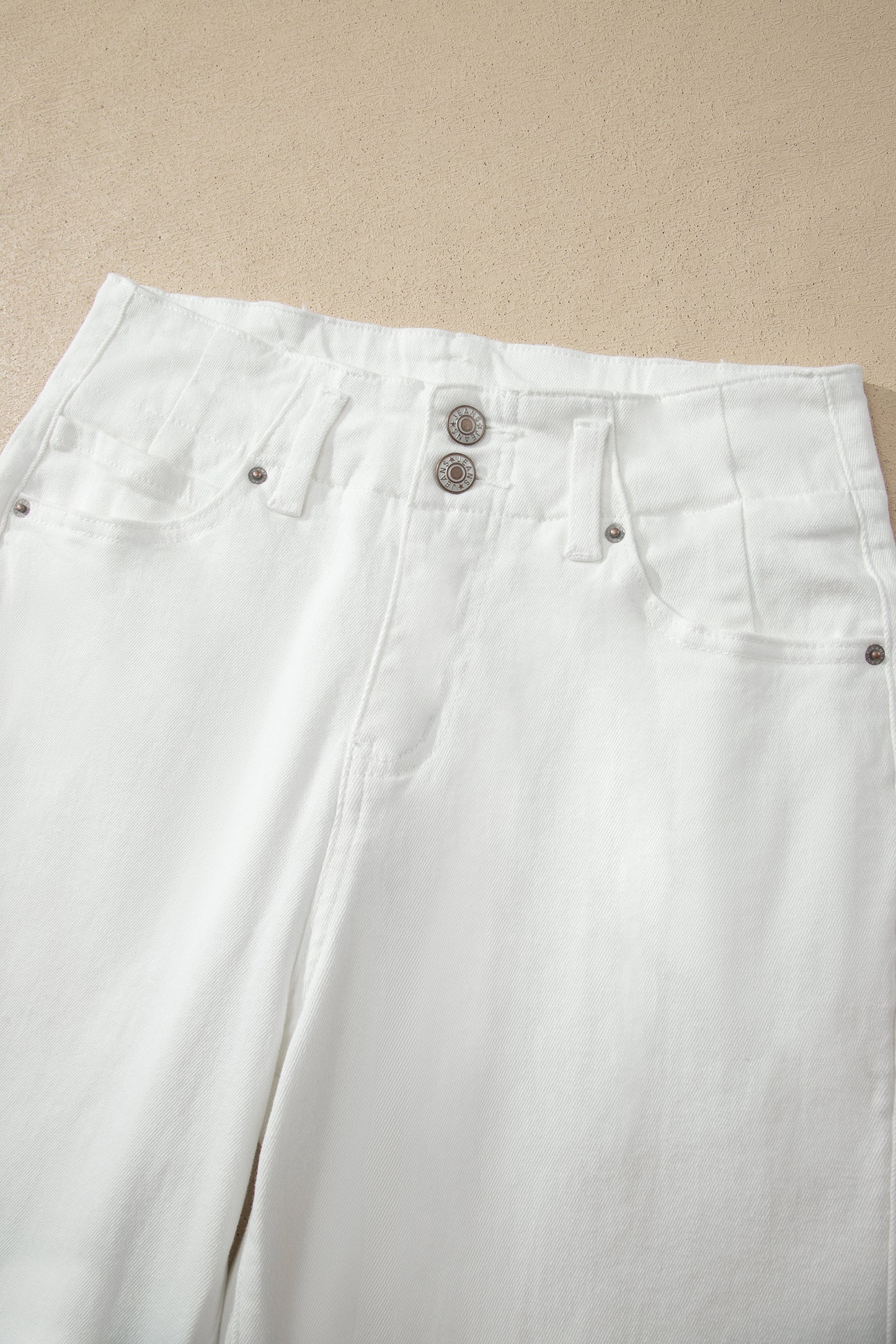 Bonbon 2-Button High Waist Wide Leg Jeans
