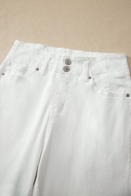 Bonbon 2-Button High Waist Wide Leg Jeans
