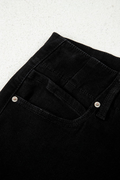 Bonbon 2-Button High Waist Wide Leg Jeans