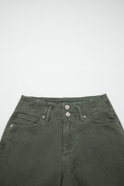 Bonbon 2-Button High Waist Wide Leg Jeans
