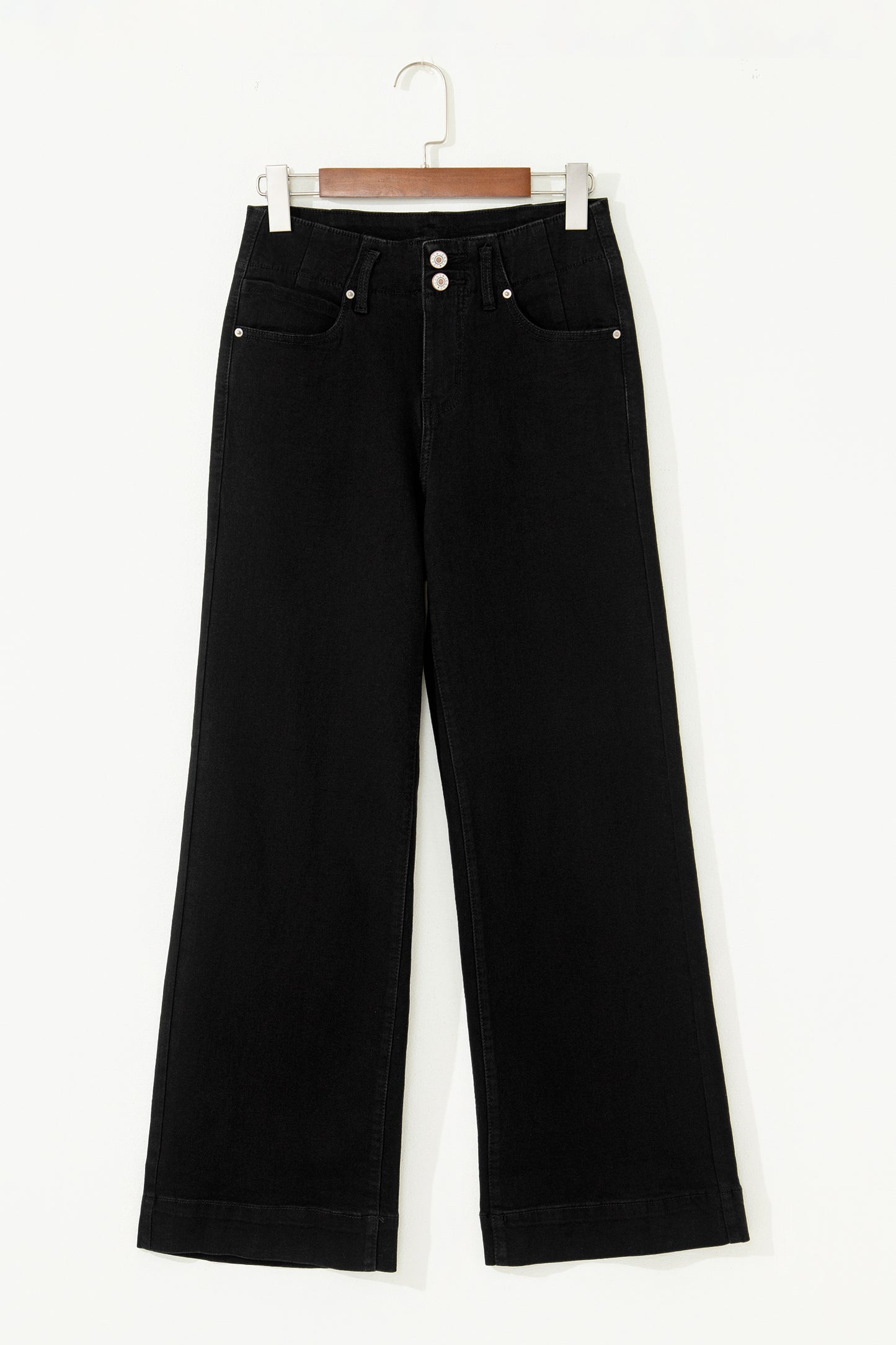 Bonbon 2-Button High Waist Wide Leg Jeans
