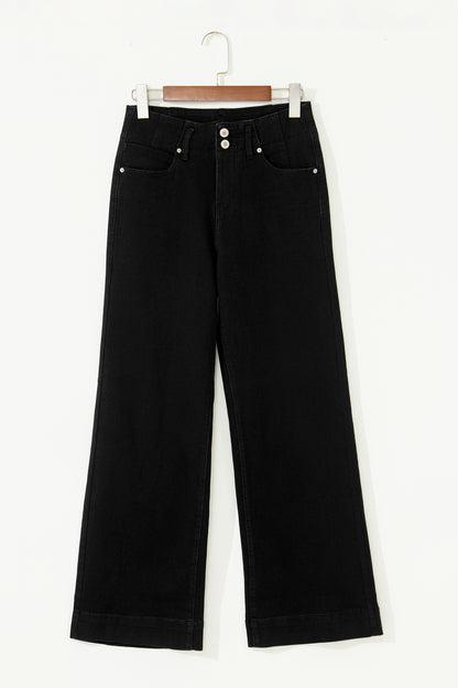 Bonbon 2-Button High Waist Wide Leg Jeans