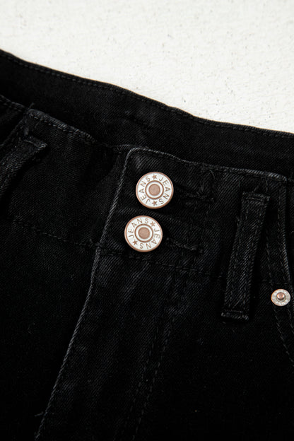 Bonbon 2-Button High Waist Wide Leg Jeans