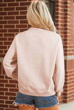 Load image into Gallery viewer, Sea Green Oversize Blessed Embroidered Mock Neck Sweatshirt
