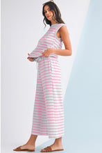 Load image into Gallery viewer, Rose Stripe Casual  Tee and Wide Leg Pants Set
