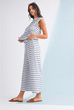 Load image into Gallery viewer, Rose Stripe Casual  Tee and Wide Leg Pants Set
