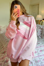Load image into Gallery viewer, Light Pink Sweetheart Patchwork Mockneck Oversize Sweatshirt
