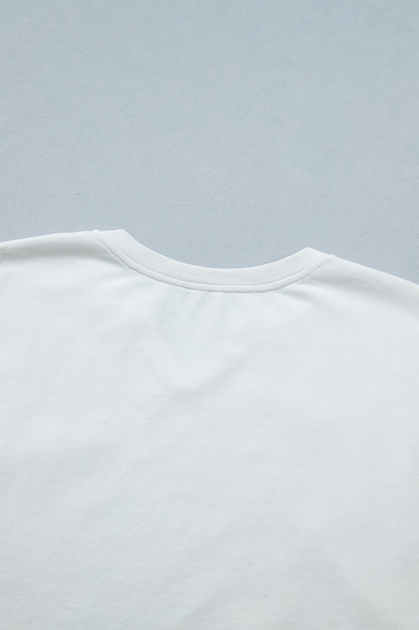 Sky Blue Patriot Star Patched Notched Neck Mineral Washed Tee