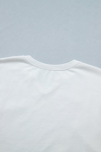 Sky Blue Patriot Star Patched Notched Neck Mineral Washed Tee