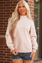 Load image into Gallery viewer, Sea Green Oversize Blessed Embroidered Mock Neck Sweatshirt
