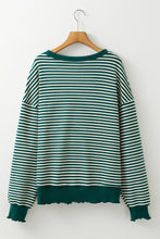 Load image into Gallery viewer, Purple Stripe Drop Shoulder Long Sleeve Top
