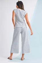 Load image into Gallery viewer, Rose Stripe Casual  Tee and Wide Leg Pants Set
