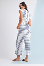 Load image into Gallery viewer, Rose Stripe Casual  Tee and Wide Leg Pants Set
