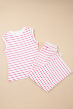 Load image into Gallery viewer, Rose Stripe Casual  Tee and Wide Leg Pants Set
