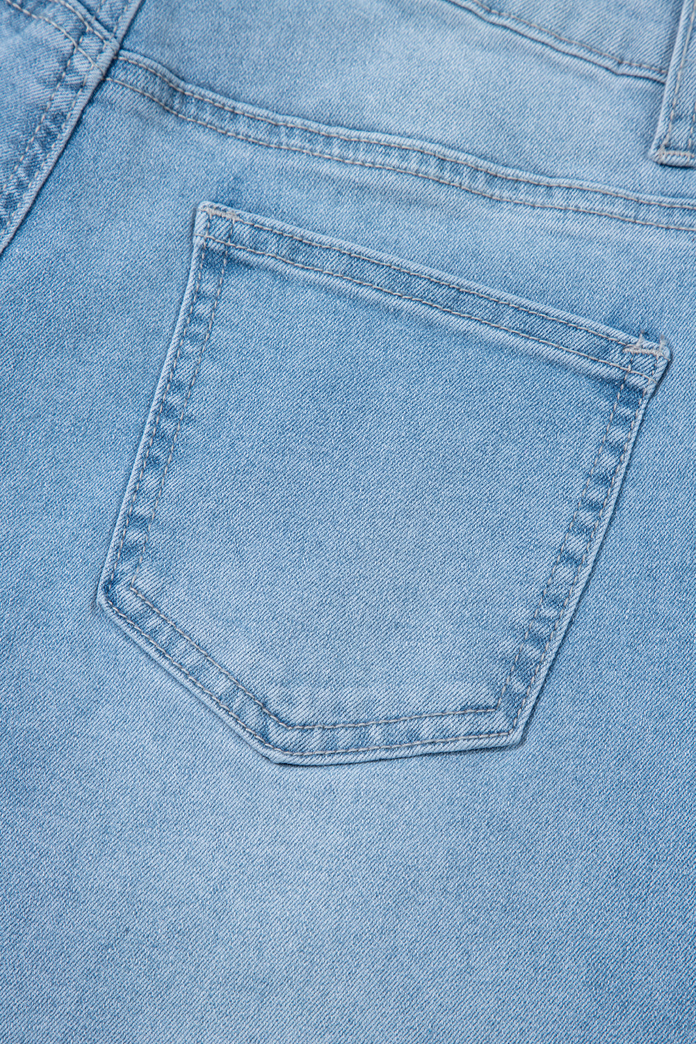 Beau Blue High Rise Relaxed Patch Pocket Jeans