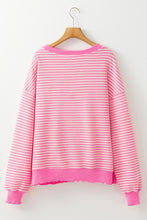 Load image into Gallery viewer, Purple Stripe Drop Shoulder Long Sleeve Top
