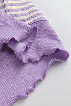 Load image into Gallery viewer, Purple Stripe Drop Shoulder Long Sleeve Top
