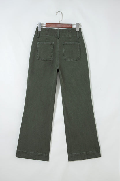 Bonbon 2-Button High Waist Wide Leg Jeans
