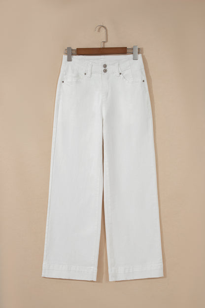 Bonbon 2-Button High Waist Wide Leg Jeans