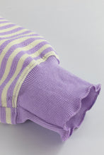 Load image into Gallery viewer, Purple Stripe Drop Shoulder Long Sleeve Top
