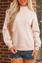 Load image into Gallery viewer, Sea Green Oversize Blessed Embroidered Mock Neck Sweatshirt
